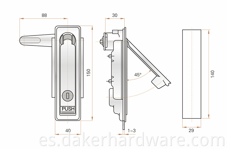 cabinet panel lock for machine